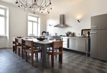 Kitchen with linoleum floors